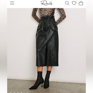 Rails faux leather skirt